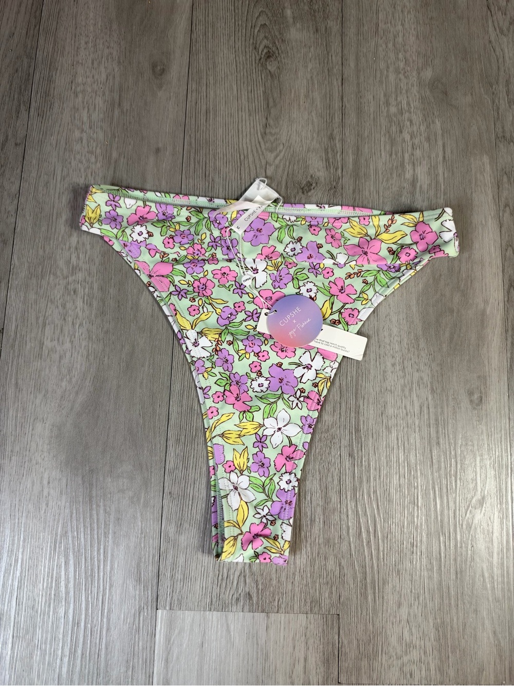 Cupshe x Jojo darling ditsy floral high waist cheeky bikini swim bottom m NWT